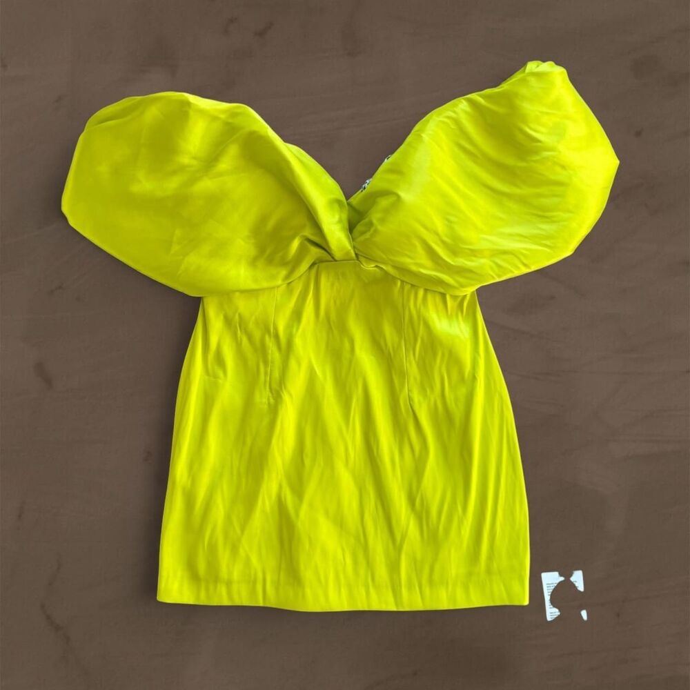 ASOS bright off the shoulder puffy dramatic mini dress size 14 new